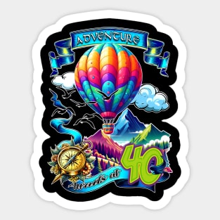 Adventure Awaits At 40 Sticker